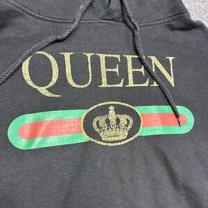 Queen Hoodie Men Large Black Pullover Rock Band Freddie Mercury Music Retro